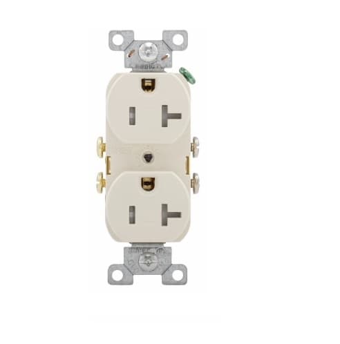 Eaton Wiring 20 Amp Duplex Receptacle, NEMA 5-20R, 2-Pole, Light Almond