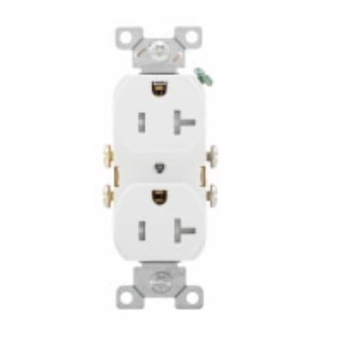 Eaton Wiring 20 Amp Duplex Receptacle, NEMA 5-20R, 2-Pole, White