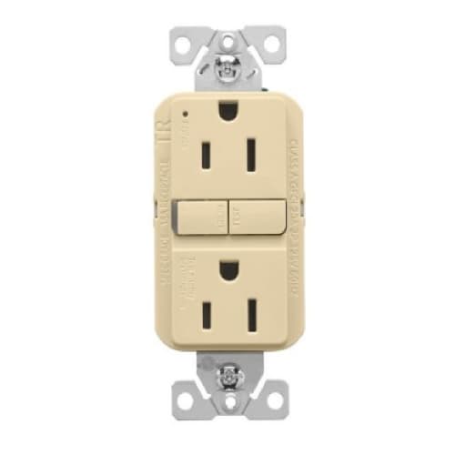 Eaton Wiring 15A TR Slim GFCI Receptacle Outlet, Retail Box, #14-10 AWG, 125V, IV