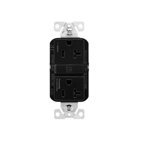 Eaton Wiring 20A TR Slim Self-Test GFCI Receptacle Outlet, B&S, 125V, Black