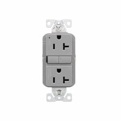 Eaton Wiring 20A TR Slim Self-Test GFCI Receptacle Outlet, B&S, 125V, Gray