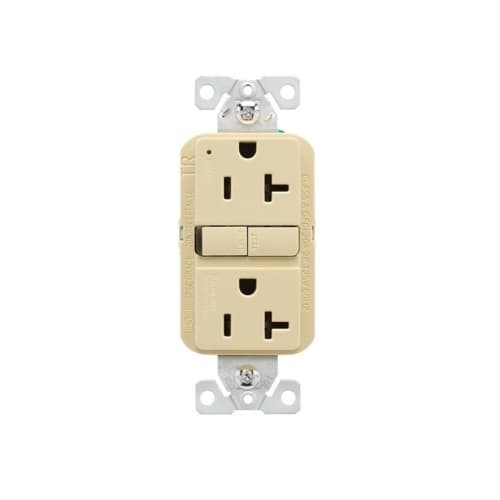 Eaton Wiring 20A TR Slim Self-Test GFCI Receptacle Outlet, B&S, 125V, Ivory