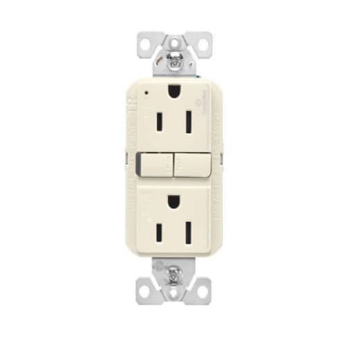 Eaton Wiring 15A TR Slim GFCI Receptacle Outlet, Dual Control, #14-10 AWG, 125V, LA