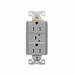 Eaton Wiring 15 Amp Surge Protection Receptacle w/Audible Alarm & LED Indicators, Gray