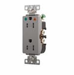 Eaton Wiring 15 Amp Duplex Receptacle w/ Isolated Ground, Terminal Guards, Gray