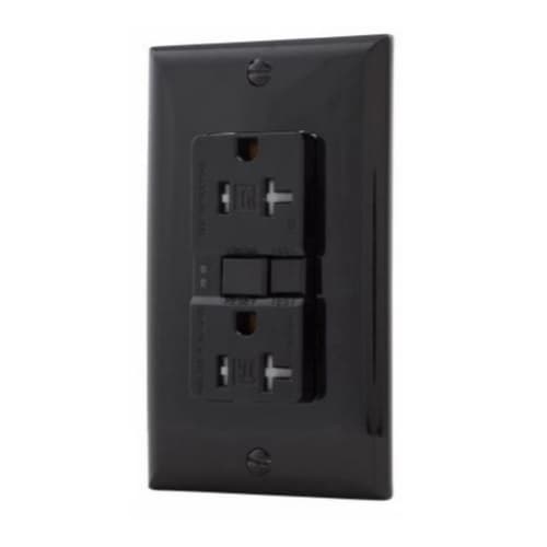 Eaton Wiring 20 Amp Tamper Resistant Duplex GFCI NAFTA-Compliant Outlet, Black