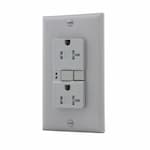 Eaton Wiring 20 Amp Tamper Resistant Duplex GFCI NAFTA-Compliant Outlet, Gray