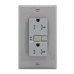 Eaton Wiring 20 Amp Tamper Resistant Duplex GFCI Receptacle Outlet, Gray