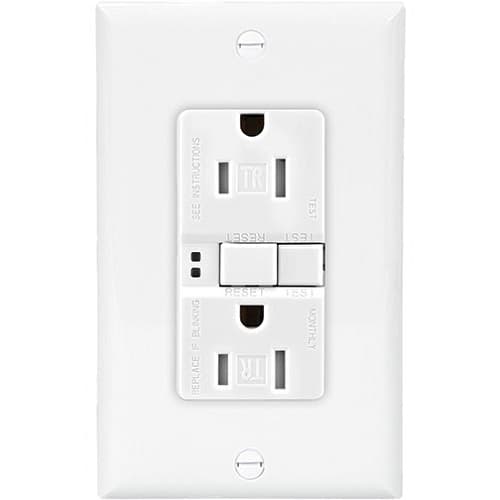 Eaton Wiring 20 Amp Tamper Resistant Duplex GFCI Receptacle Outlet, White