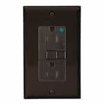 Eaton Wiring 15 Amp Tamper Resistant Hospital Grade GFCI Receptacle Outlet, Brown