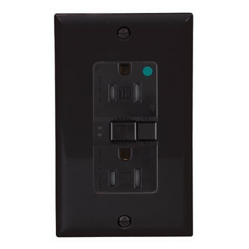 Eaton Wiring 15 Amp Tamper Resistant Hospital Grade GFCI Receptacle Outlet, Black