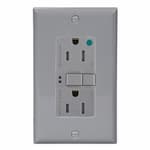 Eaton Wiring 15 Amp Tamper Resistant Hospital Grade GFCI NAFTA-Compliant Outlet, Gray