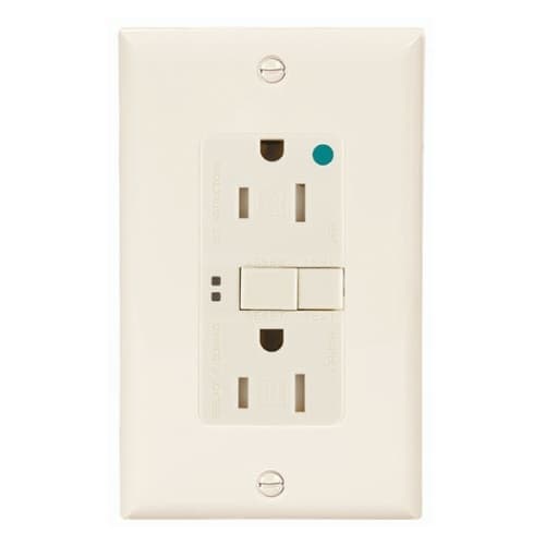 Eaton Wiring 15 Amp Tamper Resistant Hospital GFCI NAFTA-Compliant Outlet, Light Almond