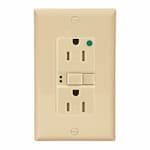 Eaton Wiring 15 Amp Tamper Resistant Hospital Grade GFCI NAFTA-Compliant Outlet, Ivory