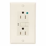 Eaton Wiring 15 Amp Tamper Resistant Hospital Grade GFCI Receptacle Outlet, Light Almond