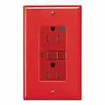 Eaton Wiring 15 Amp Tamper Resistant Hospital Grade GFCI Receptacle Outlet, Red