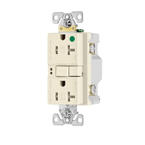 Eaton Wiring 20 Amp Tamper Resistant Hospital GFCI NAFTA-Compliant Outlet, Light Almond