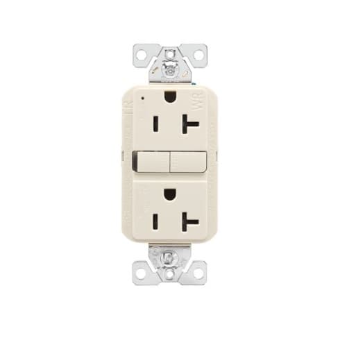 Eaton Wiring 20A TR & WR Slim Self-Test GFCI Receptacle Outlet, B&S, 125V,L. Almond