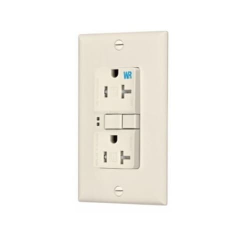 Eaton Wiring 20 Amp Tamper & Weather Resistant GFCI NAFTA-Compliant Outlet, Light Almond