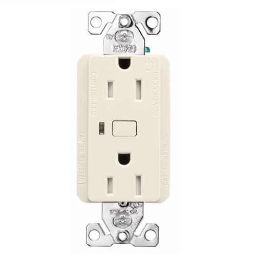 Eaton Wiring 15 Amp Wi-Fi Smart TR Duplex Receptacle, 2-Pole, 3-Wire, 120V, Almond