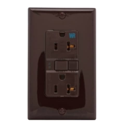 Eaton Wiring 20 Amp Weather Resistant GFCI Receptacle Outlet, Brown