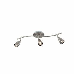 50W LED Track Fixture Adjustable, GU10, 3-Light, Satin Nickel