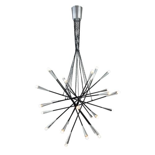 Eurofase 1120W Multi Rod Round Pendant Light, E12, DIM, 120V, Black