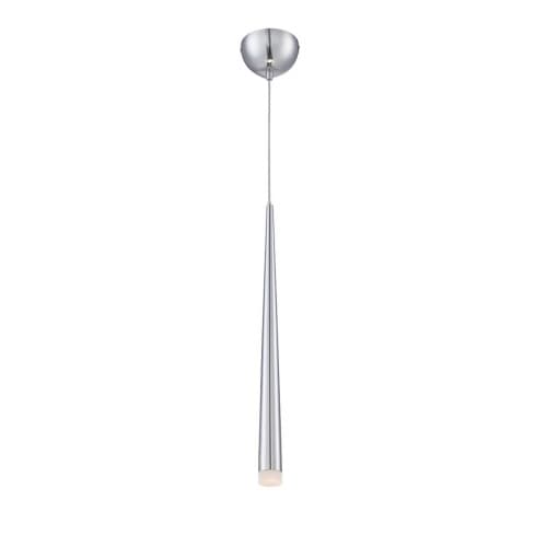 Eurofase 5-in 5W Tassone Conical Pendant, 120V, 330 lm, 3000K, Chrome