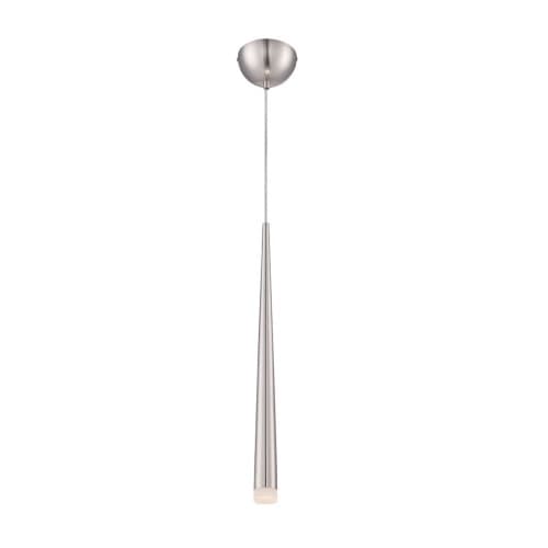 Eurofase 5-in 5W Tassone Conical Pendant, 120V, 330 lm, 3000K, Satin Nickel