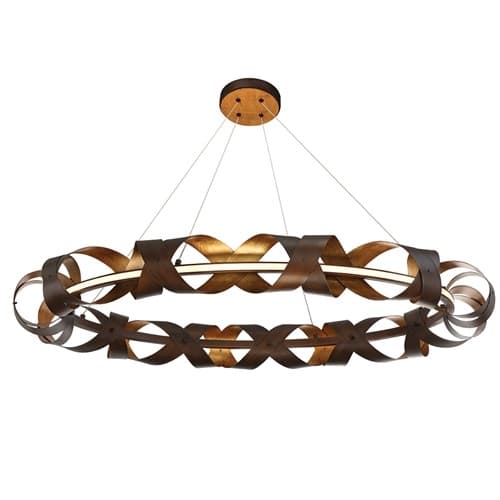 Eurofase 44-in 60W Banderia Double Helix Chandelier, 120V, 815 lm, 3000K, BRZ