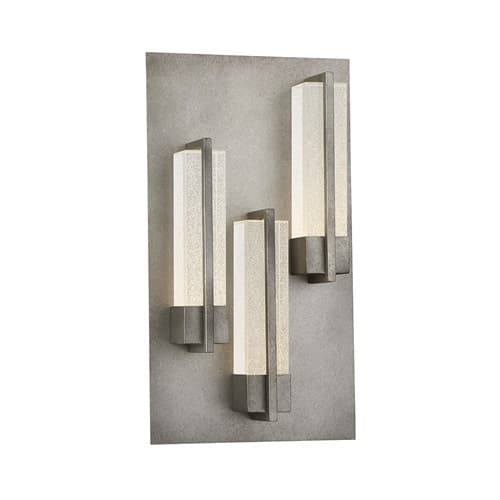 Eurofase 10W Pari Outdoor Wall Sconce, 3-Light, 800 lm, 120V, 3000K, Silver