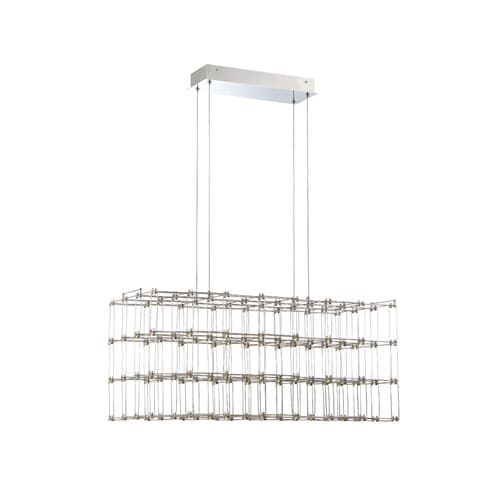 Eurofase 31-in 26W Linwood Rectangular Chandelier, 1920 lm, 120V, 4000K, Chrome