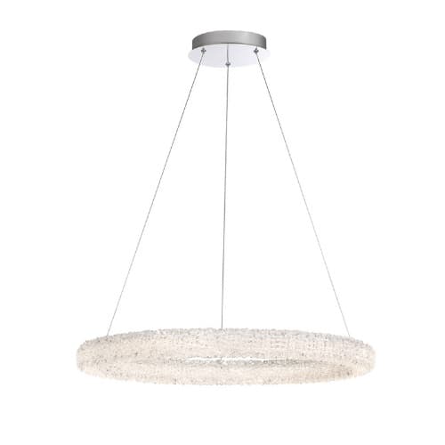 Eurofase 27-in 36W Round Chandelier, Dim, 120V, 3200 lm, 3000K, Chrome