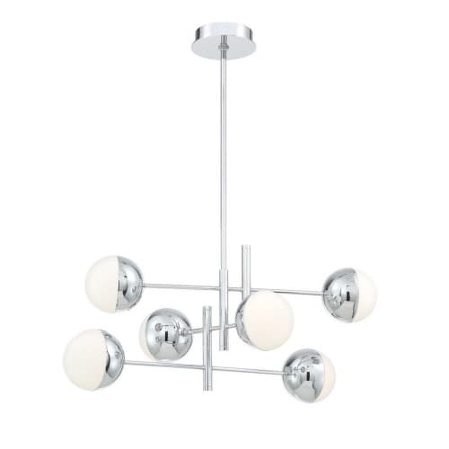 Eurofase 32-in 30W Round LED Chandelier, Dim, 1520 lm, 120V, 4000K, Chrome