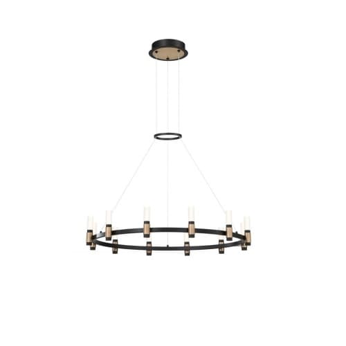 Eurofase 32-in 53W LED Chandelier, Round, Dim, 1920 lm, 120V, 3000K, Brass