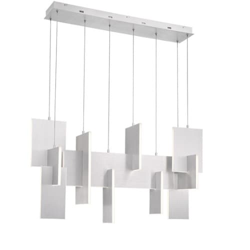 Eurofase 42-in 93W LED Linear Chandelier, Dim, 120V, 7700 lm, 3000K, Aluminum