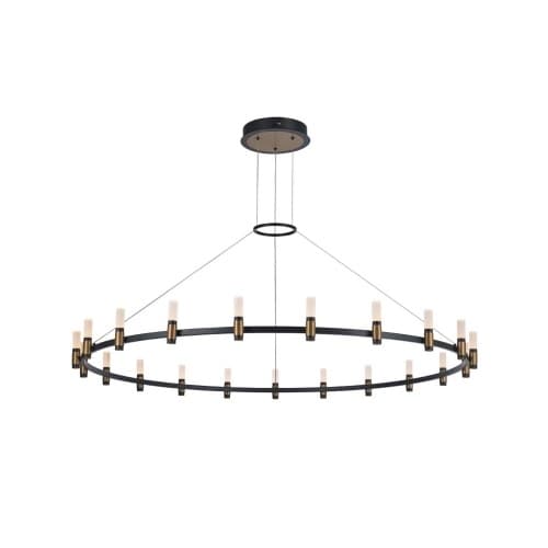 Eurofase 60-in 96W LED Chandelier, Round, Dim, 3360 lm, 120V, 3000K, Brass