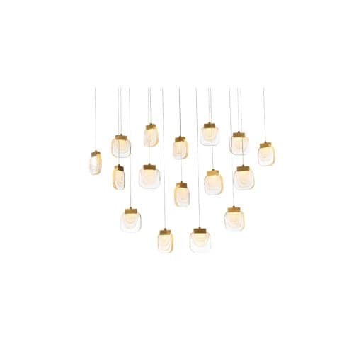 Eurofase 44-in Wide 1280W Paget LED Chandelier, 4800 lm, 120V, 3000K, Gold