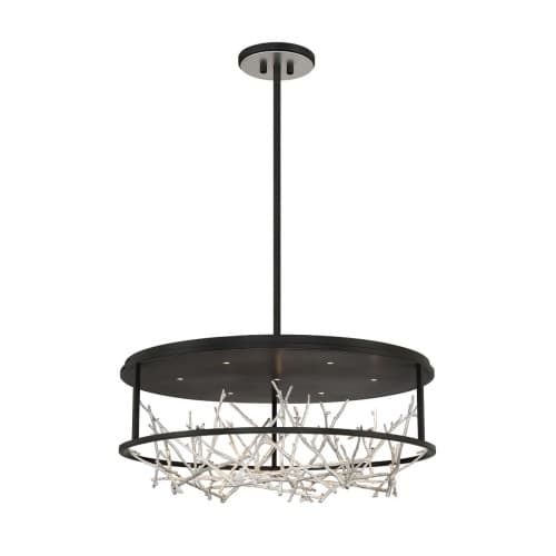 Eurofase 30.5-in 42W LED Chandelier, Dim, 3300 lm, 120V, 3000K, Silver