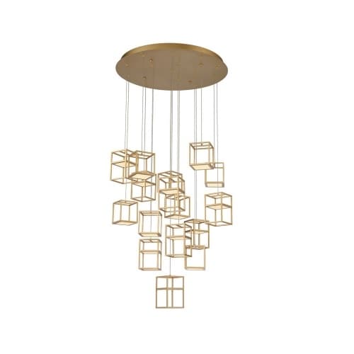 Eurofase 32-in 88W LED Chandelier, Dim, 5000 lm, 120V, 3000K, Gold