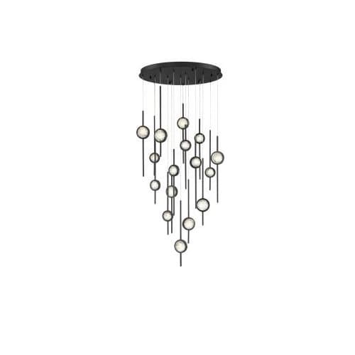 Eurofase 32-in 90W LED Chandelier, Dim, 120V, 3800 lm, 3000K, Black