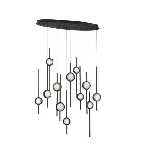 Eurofase 37.5-in 68W LED Chandeliers, Dim, 2750 lm, 120V 3500K, Black