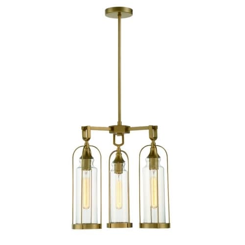 Eurofase 17-in 180W Chandelier, Dimmable, 3-Light, 120V, Gold