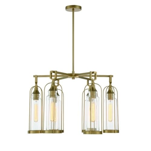 Eurofase 26-in 360W Chandelier, Dimmable, 6-Light, 120V, Gold