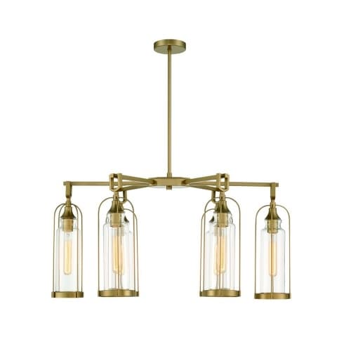 Eurofase 35-in 360W LED Linear Chandelier, Dimmable, 6-Light, 120V, Gold