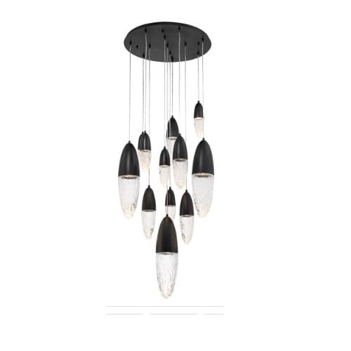 Eurofase 29-in 45W LED Chandelier, Dim, GU10, 120V, 5340 lm, 3000K, Black