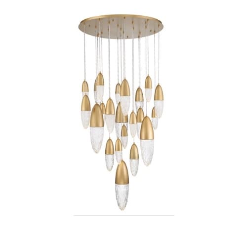 Eurofase 39-in 90W LED Chandelier, Dim, GU10, 120V, 9250 lm, 3000K, Gold