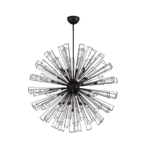 Eurofase 54-in 1400W Dendelio Chandelier, 35-Light, E12, 120V, Black