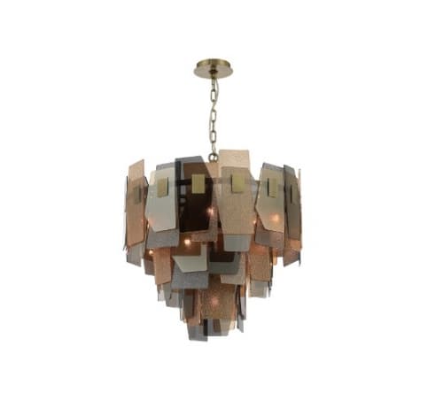 Eurofase 26-in 100W Cocolina Chandelier, 10-Light, E12, 120V, Brass