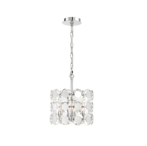 Eurofase 14-in 120W Perrene Chandelier, 3-Light, E12, 120V, Chrome